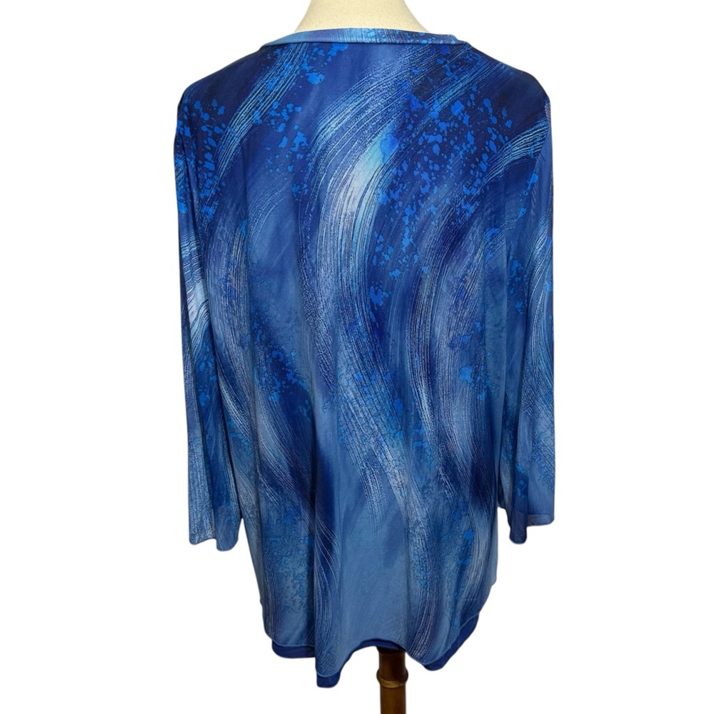 Vibrant Blue Blouse with Long Sleeves - Picture 2 of 12